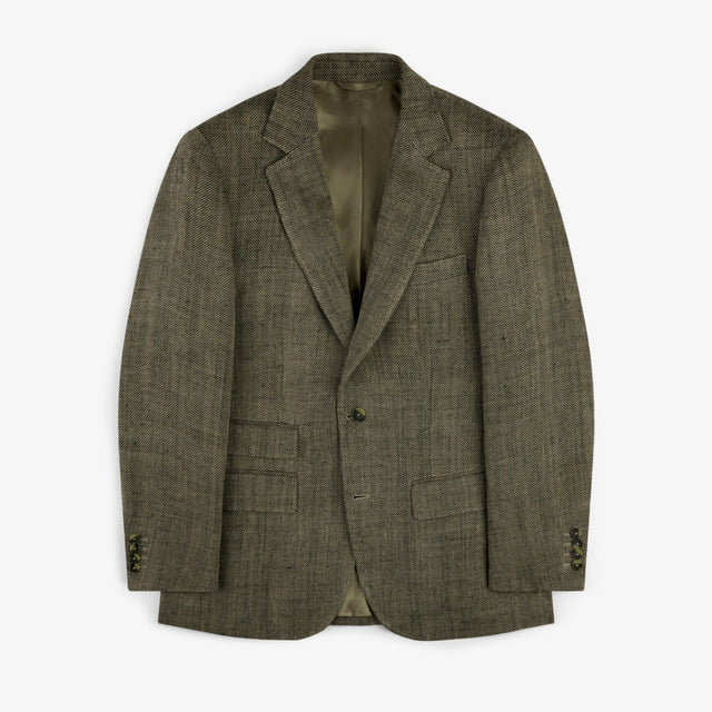 Single Breasted Yarn Dyed Linen Suit Jacket