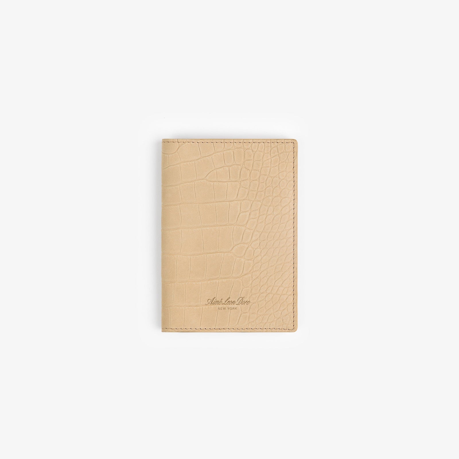 Croc Embossed Nubuck Passport Holder