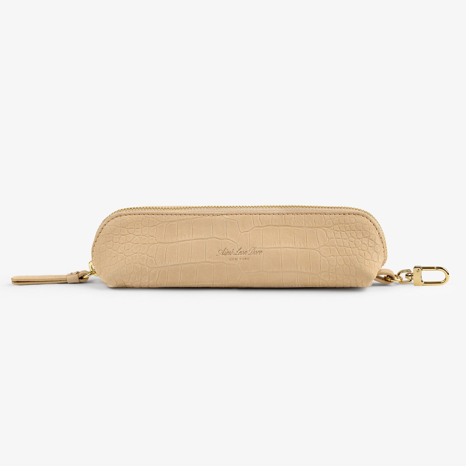 Croc Embossed Nubuck Pencil Case