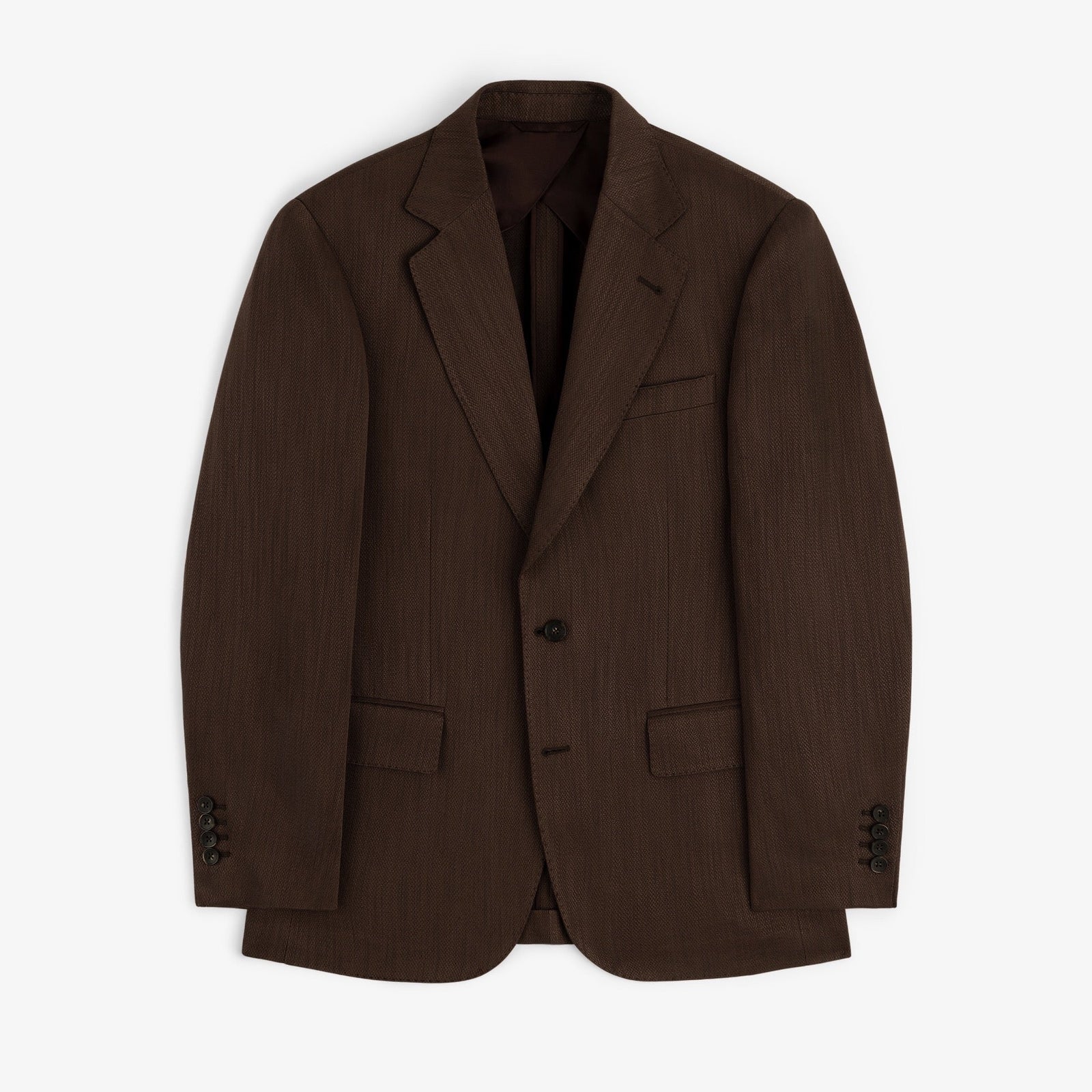Single Breasted Linen Blend Suit Jacket