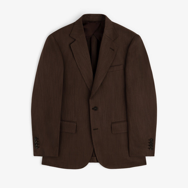 Single Breasted Linen Blend Suit Jacket