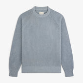 Knit Denim Crewneck Sweater