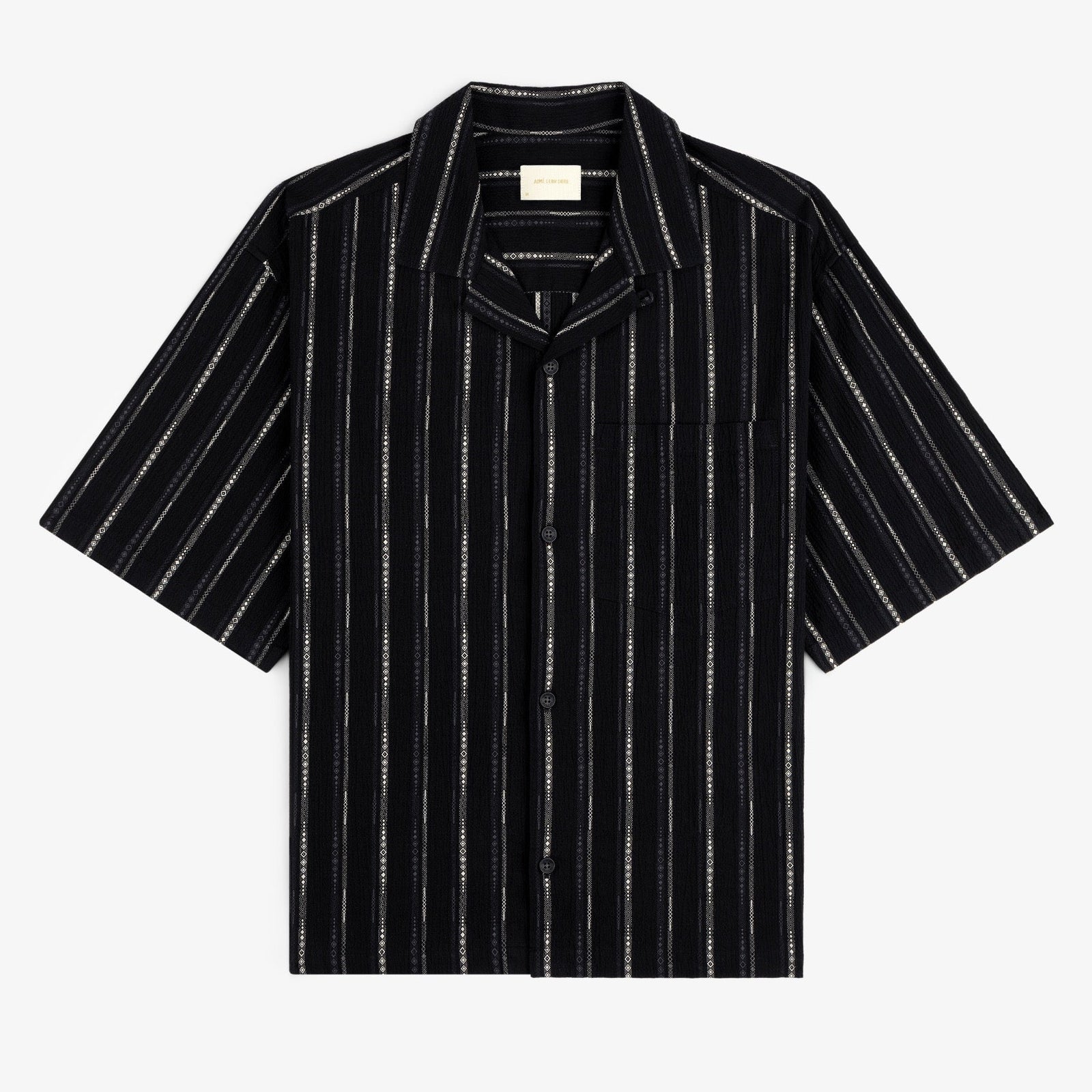 Cropped Jacquard Camp Shirt