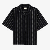 Cropped Jacquard Camp Shirt