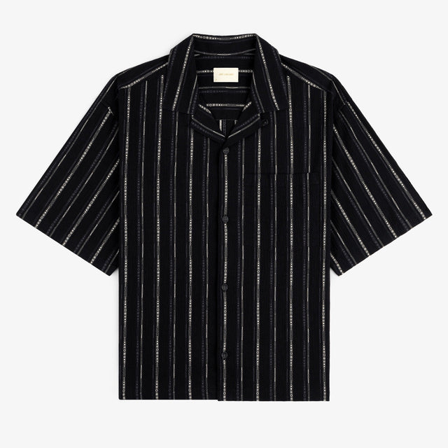 Cropped Jacquard Camp Shirt