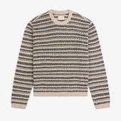 Bouclé Open Knit Crewneck Sweater