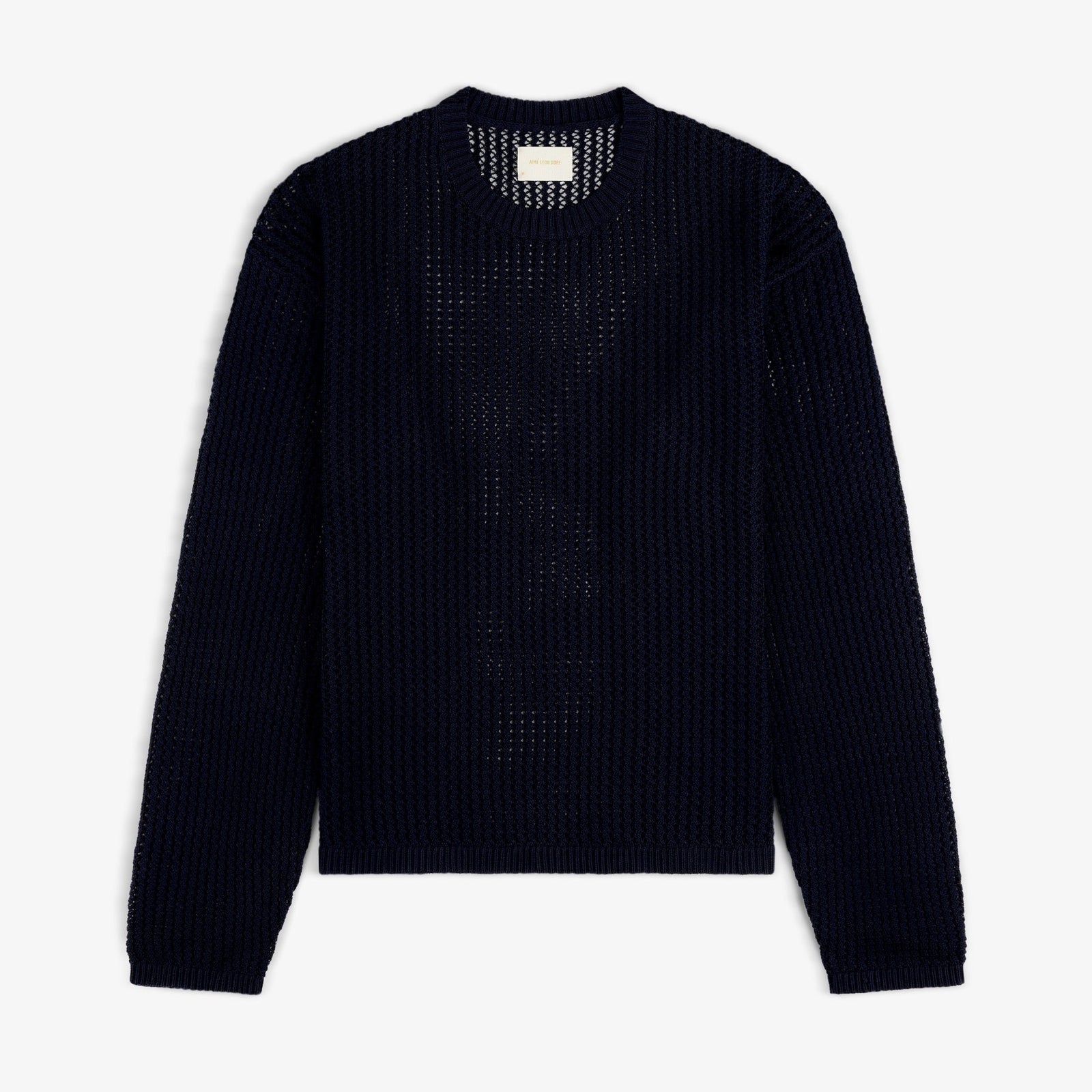 Cotton Eyelet Crewneck Sweater