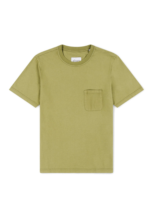 Woven Pocket T-Shirt in Khaki