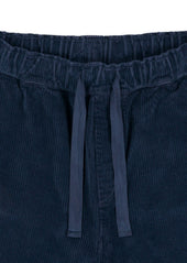 Simple Cord Drawstring Trouser in Washed Navy