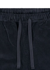 Simple Cord Drawstring Trouser in Washed Black
