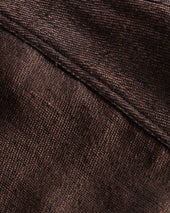 Alberto Per Lavoro Shirt Chocolate Wool And Linen Khadi Twill