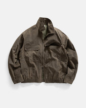 ALE FULL-ZIP BLOUSON - OLIVE BROWN WAXED NYLON