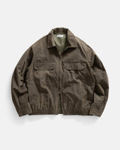 ALE FULL-ZIP BLOUSON - OLIVE BROWN WAXED NYLON