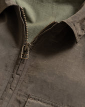 ALE FULL-ZIP BLOUSON - OLIVE BROWN WAXED NYLON