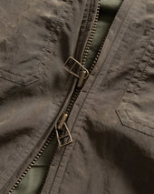 ALE FULL-ZIP BLOUSON - OLIVE BROWN WAXED NYLON