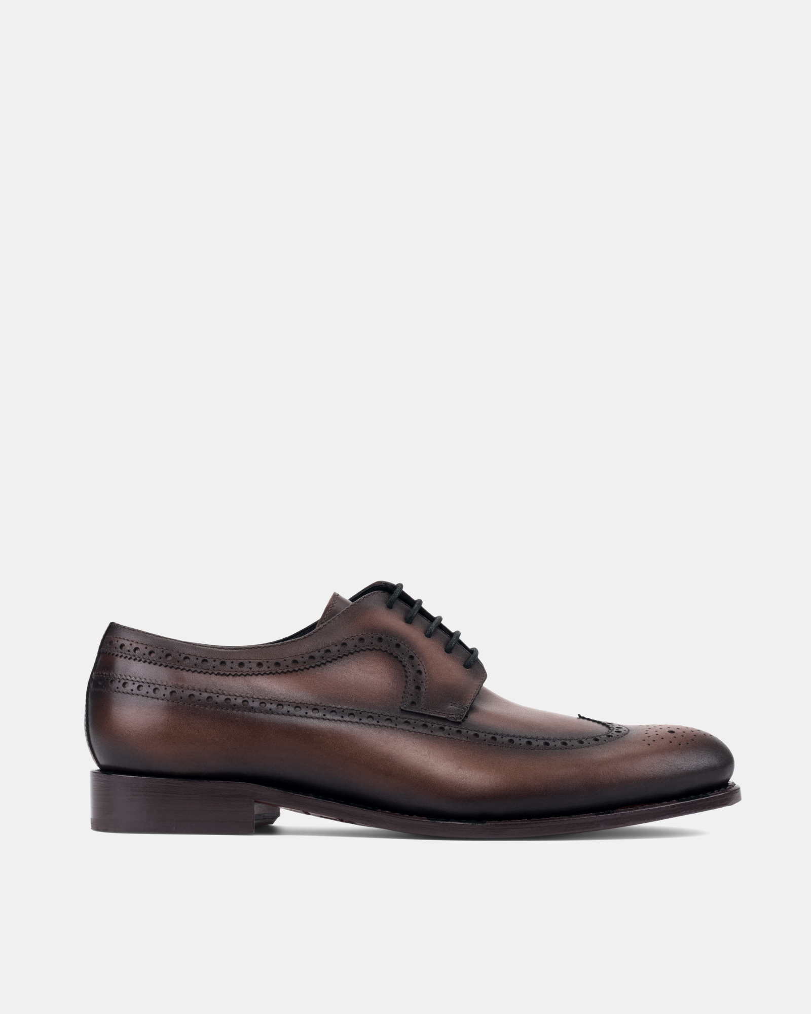 Alex Brown Calf Wingtip Derby with Half-Rubber Soles - 675