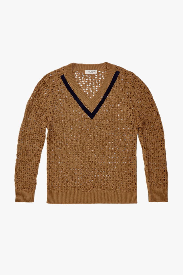 Ambrogio Unisex Sweater in Linen and Lambskin