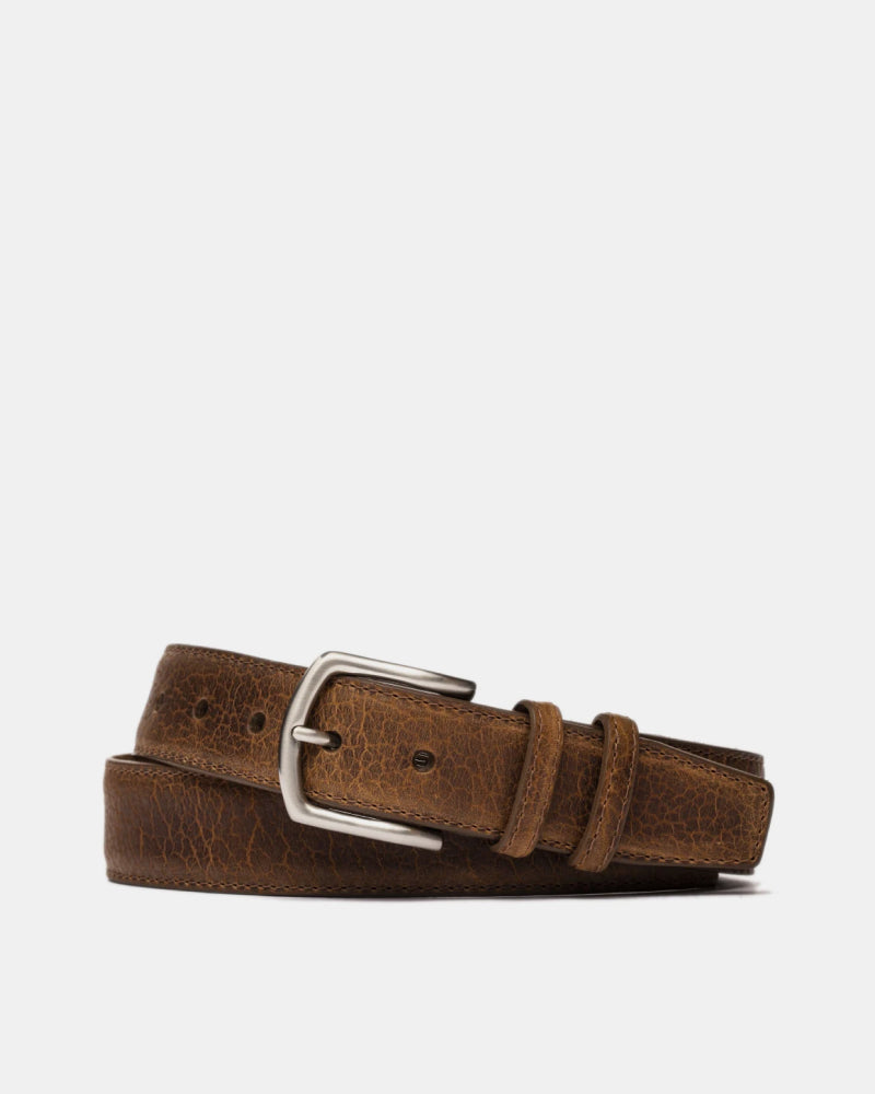 American Bison Belt In Peanut Leather