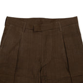 Sheffield Pleated Trouser In Melange Hand Loomed Cotton