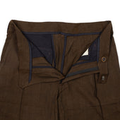 Sheffield Pleated Trouser In Melange Hand Loomed Cotton