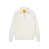 Navy Half-Zip Off-White