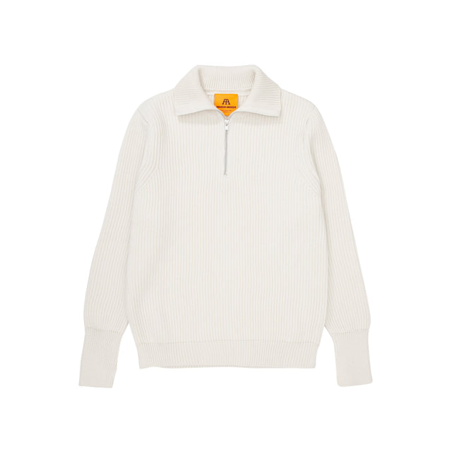 Navy Half-Zip Off-White