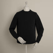 12Ply Plain Knit Cashmere Sweater in Black