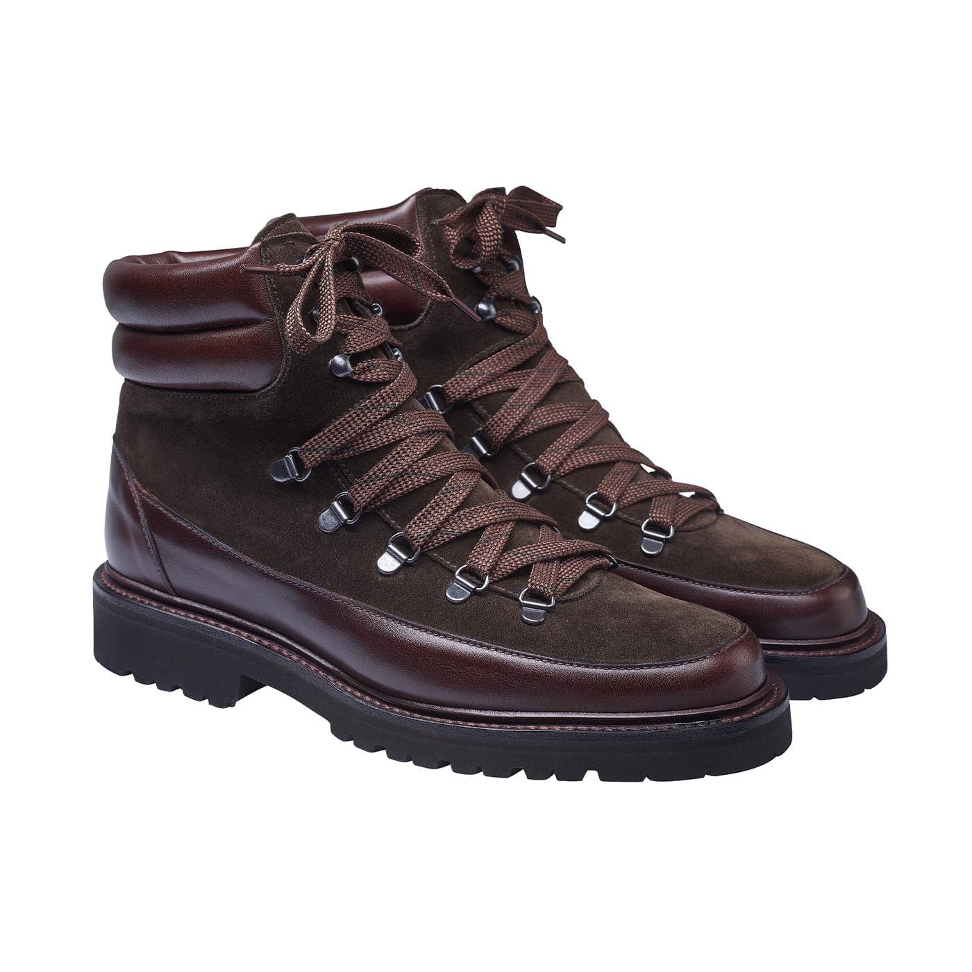 Annie Dark Brown Wax Calf Earth Green Suede