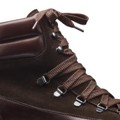 Annie Dark Brown Wax Calf Earth Green Suede