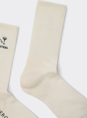 Aperitivo Embroidered Socks | Cotton | Cream