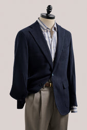 Apollo Deconstructured Blazer Wool Cashmere Jersey Blue