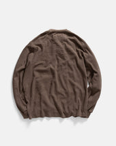 ARIZ LONG SLEEVE CREWNECK - FALCON BROWN LIGHTWEIGHT TECH COTTON THERMAL