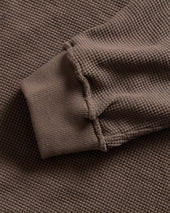 ARIZ LONG SLEEVE CREWNECK - FALCON BROWN LIGHTWEIGHT TECH COTTON THERMAL
