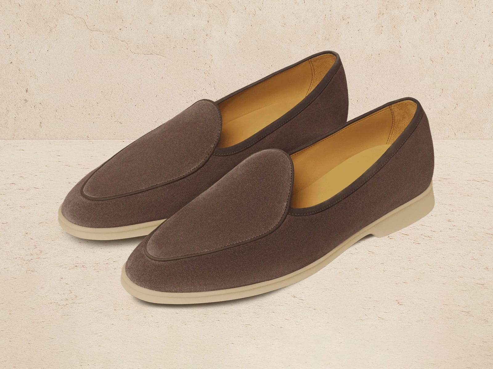 Stride Loafers In Fiji Glove Suede With Natural Sole