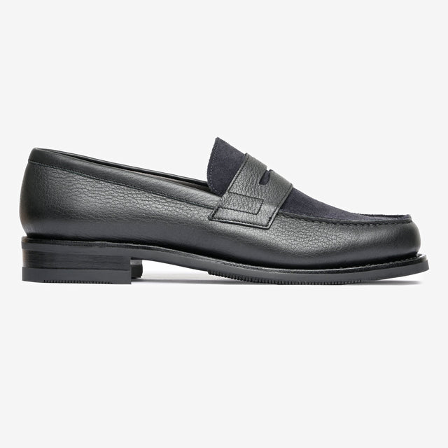 Spectator Loafer - Ink Blue Suede & Noir Milled - Armin Last