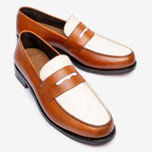 Spectator Loafer - Tan & Blanc Milled - Armin Last