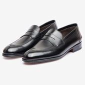 Y-Tip Penny Loafer - Black - Blake Line