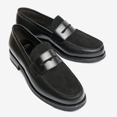 Spectator Loafer - Black Nappa & Black Suede - Armin Last