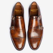 Double Monk - Brown Museum Calf - Zip Last