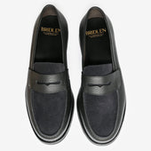 Spectator Loafer - Ink Blue Suede & Noir Milled - Armin Last