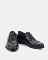 Ashford Black Cap Toe Oxford with Half-Rubber Soles - 675