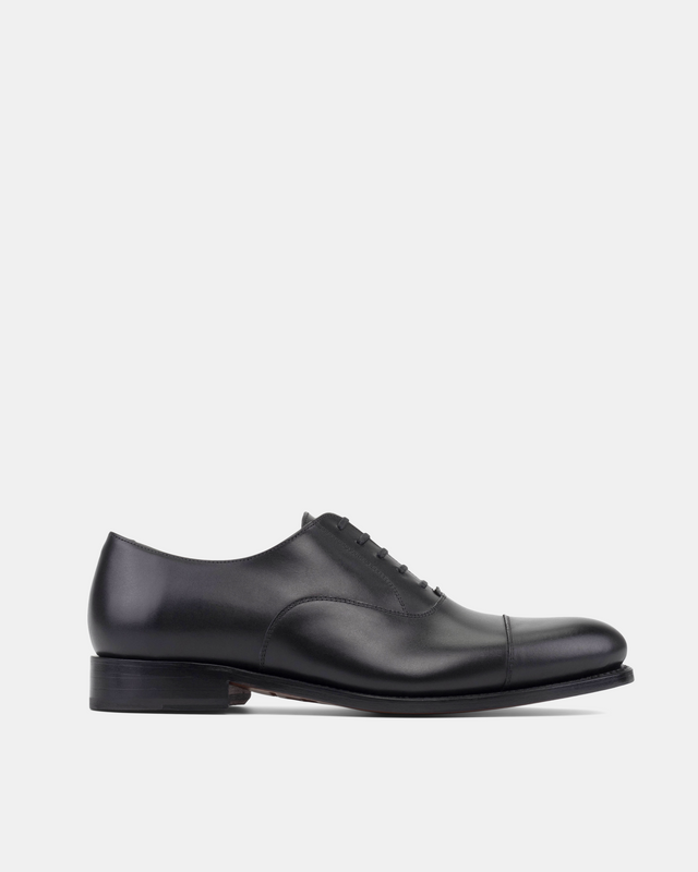 Ashford Black Cap Toe Oxford with Half-Rubber Soles - 675