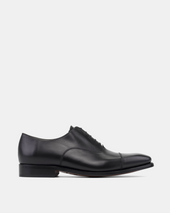 Ashford Black Cap Toe Oxford with Half-Rubber Soles - 722