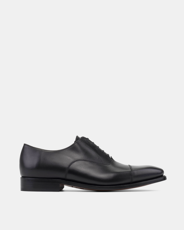 Ashford Black Cap Toe Oxford with Half-Rubber Soles - 722
