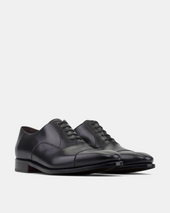 Ashford Black Cap Toe Oxford with Half-Rubber Soles - 722