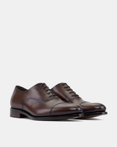 Ashford Brown Cap Toe Oxford with Half-Rubber Soles - 675