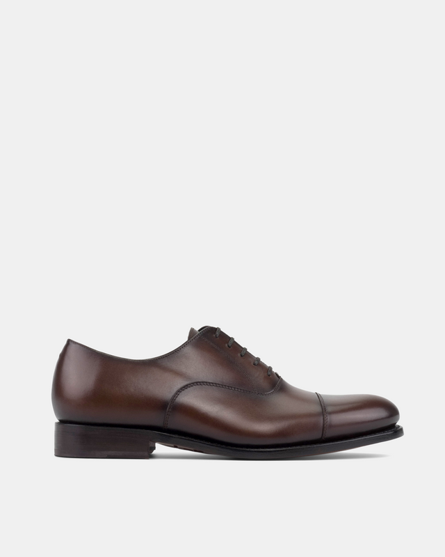 Ashford Brown Cap Toe Oxford with Half-Rubber Soles - 675