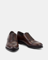 Ashford Brown Cap Toe Oxford with Half-Rubber Soles - 675