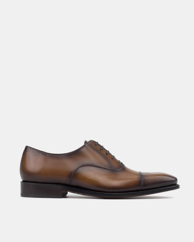 Ashford Cognac Cap Toe Oxford with Half-Rubber Soles - 722