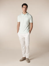 Light Aqua Terry Towelling Polo Shirt